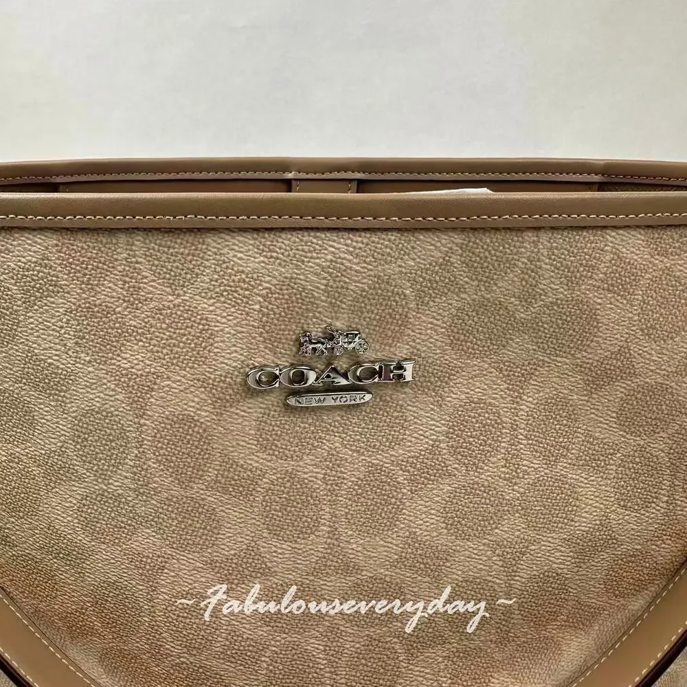 Coach City Large Bucket Bag Crossbody In Signature Canvas CT802 Sand/Taupe NWT